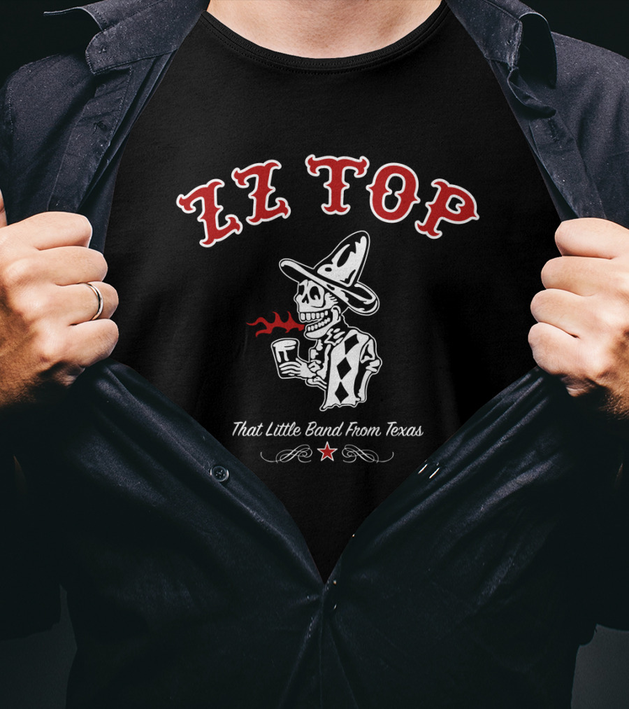 Zz Top That Little Band From Texas Skeleton And Hat T-Shirt