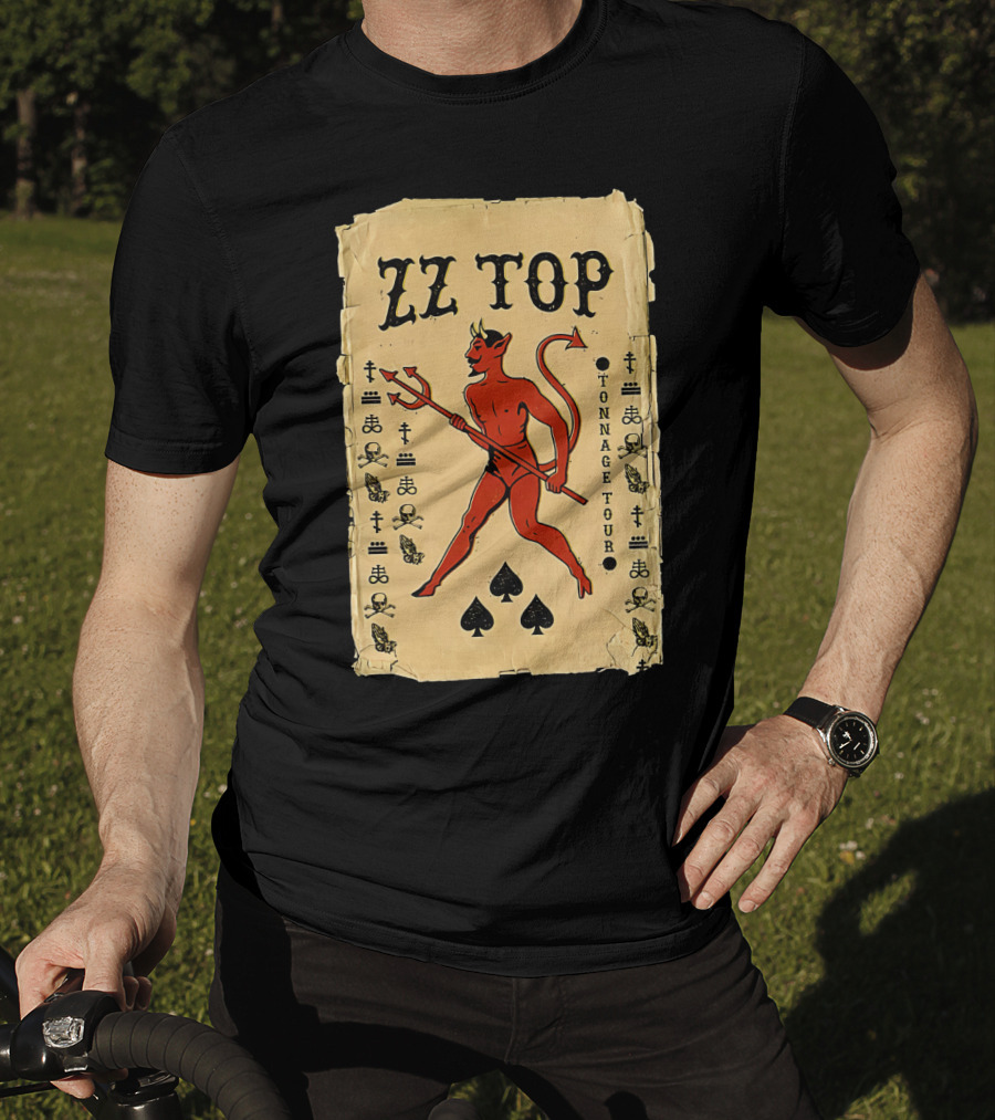 Zz Top Tonnage Tour Devil Playing Cards T-Shirt