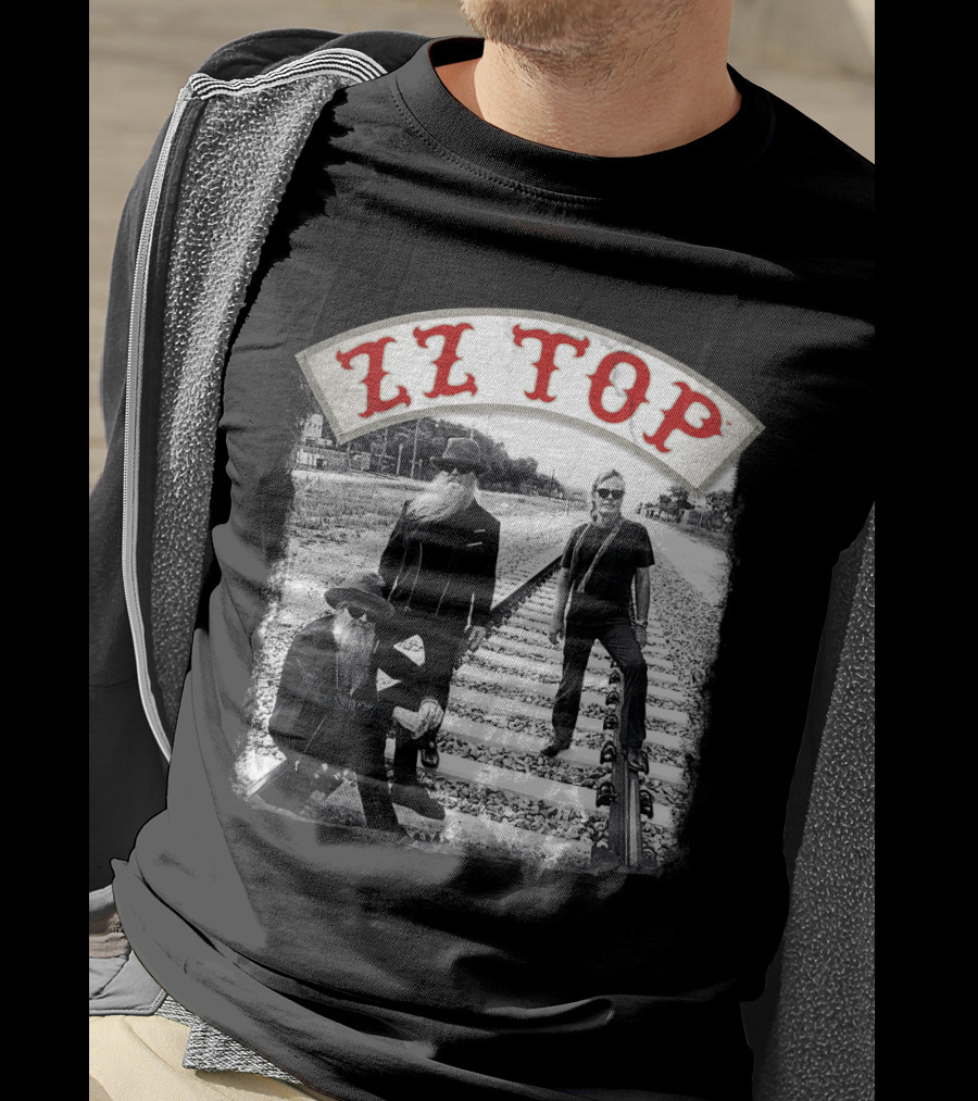 Zz Top Band On Railroad Tracks T-Shirt