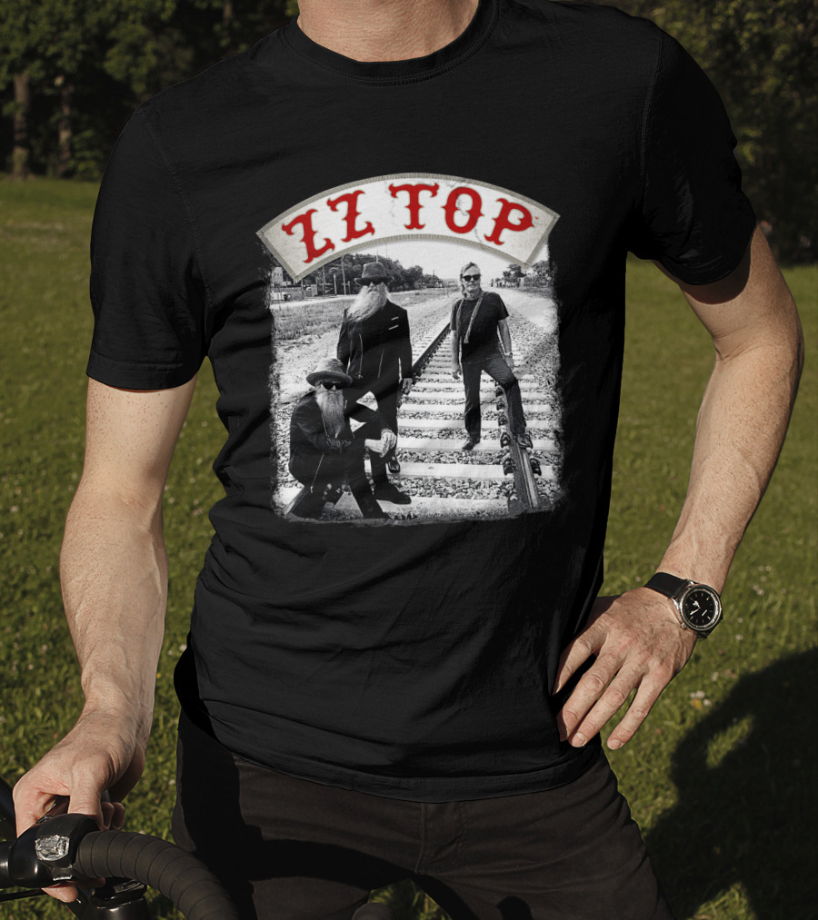 Zz Top Band On Railroad Tracks T-Shirt