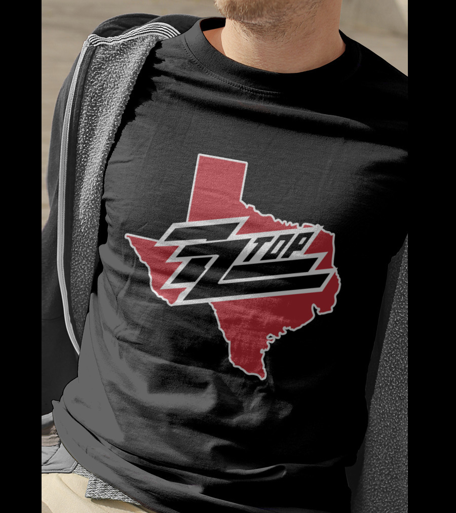 Zz Top Texas Red State Map T-Shirt