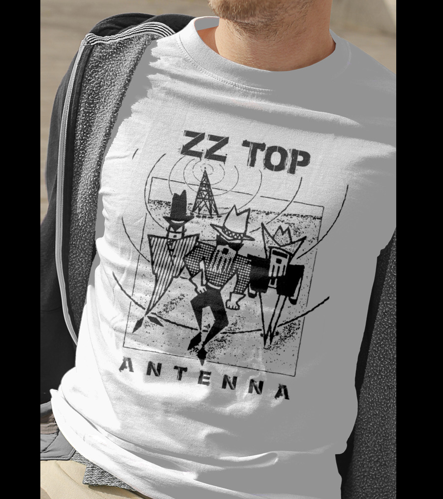 Zz Top Antenna 1994 Album Cover Art Featuring Band Members In Geometric Cowboy Outfits T-Shirt