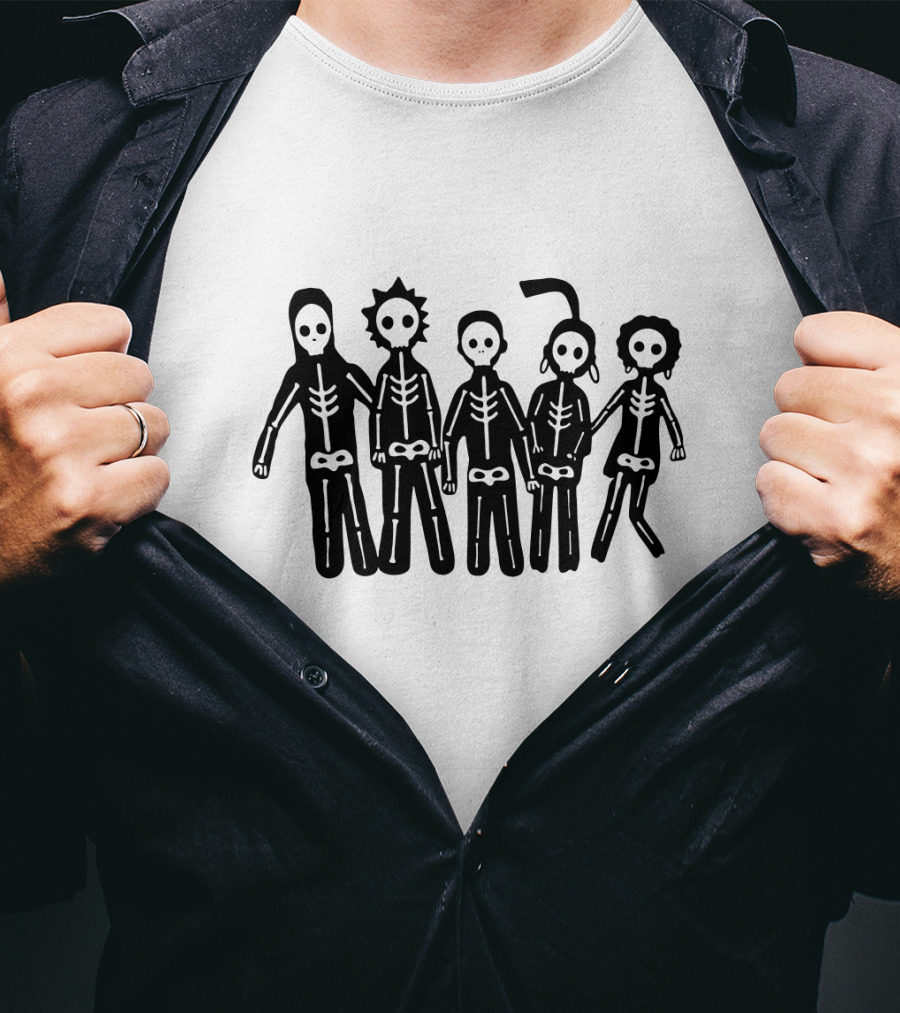 Mf 26 Skeleton Band Stick Figure Art T-Shirt