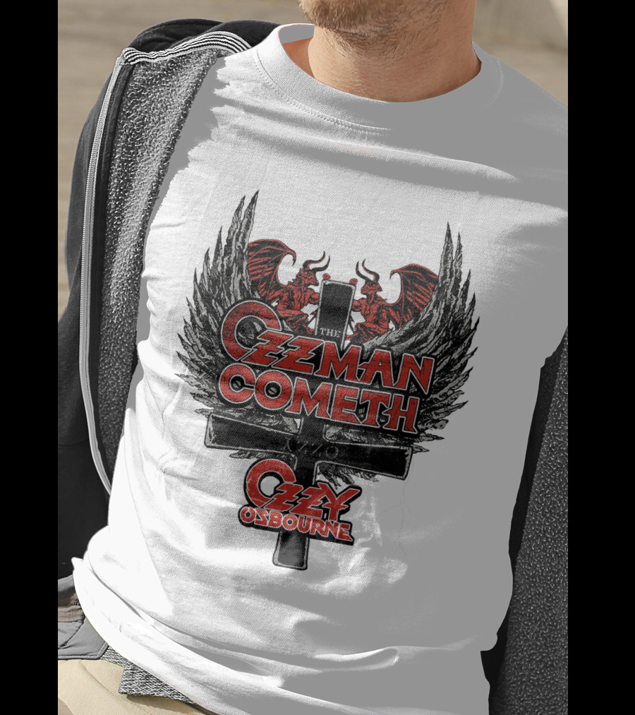 The Ozzman Cometh Ozzy Osbourne Oz 18 Winged Cross T-Shirt