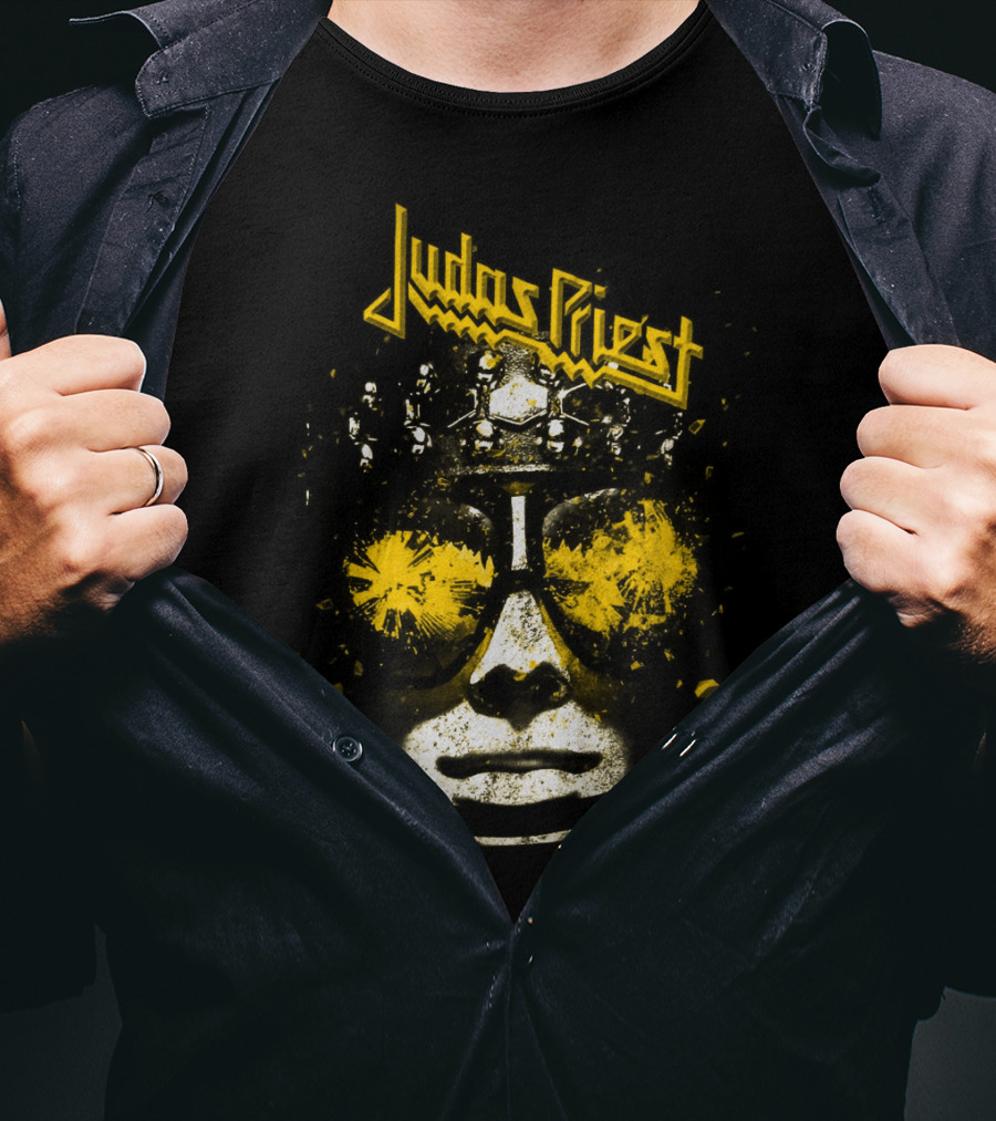 Judas Priest Metal Sunglasses Face Artwork T-Shirt