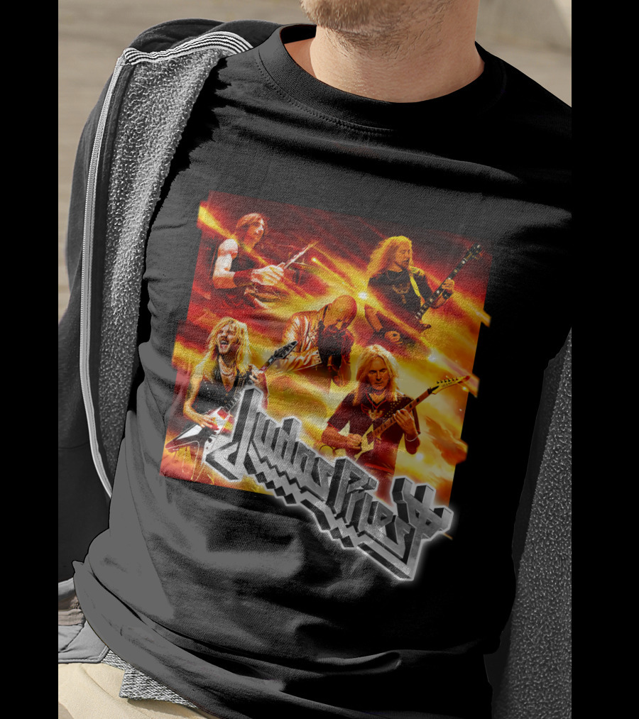 Judas Priest Firepower Tour Band Members Collage T-Shirt