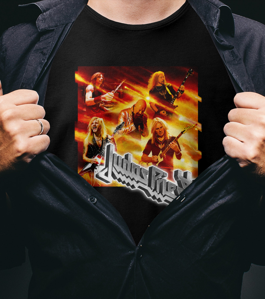 Judas Priest Firepower Tour Band Members Collage T-Shirt