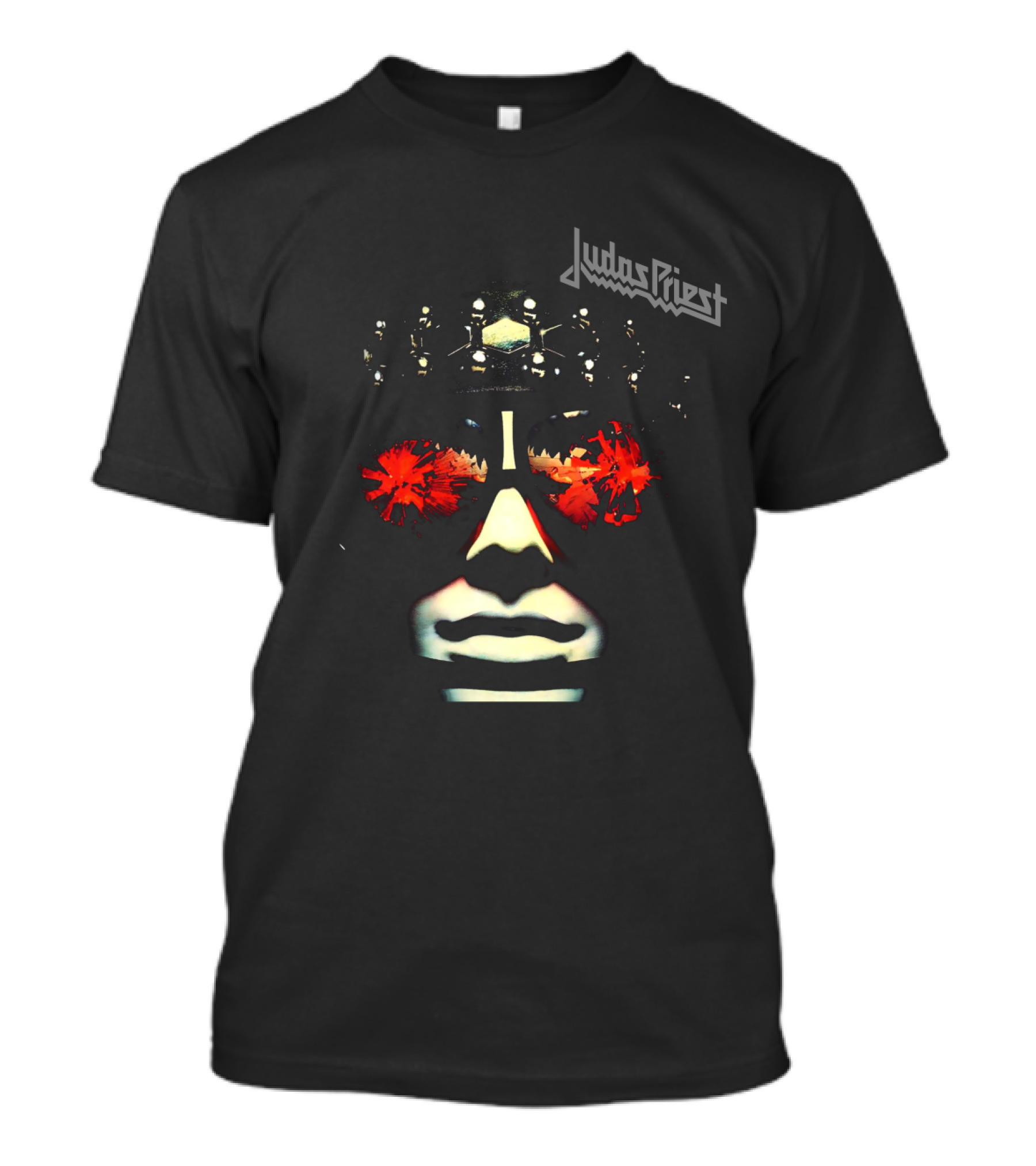 Judas Priest Stained Class Face With Red Glasses T-Shirt