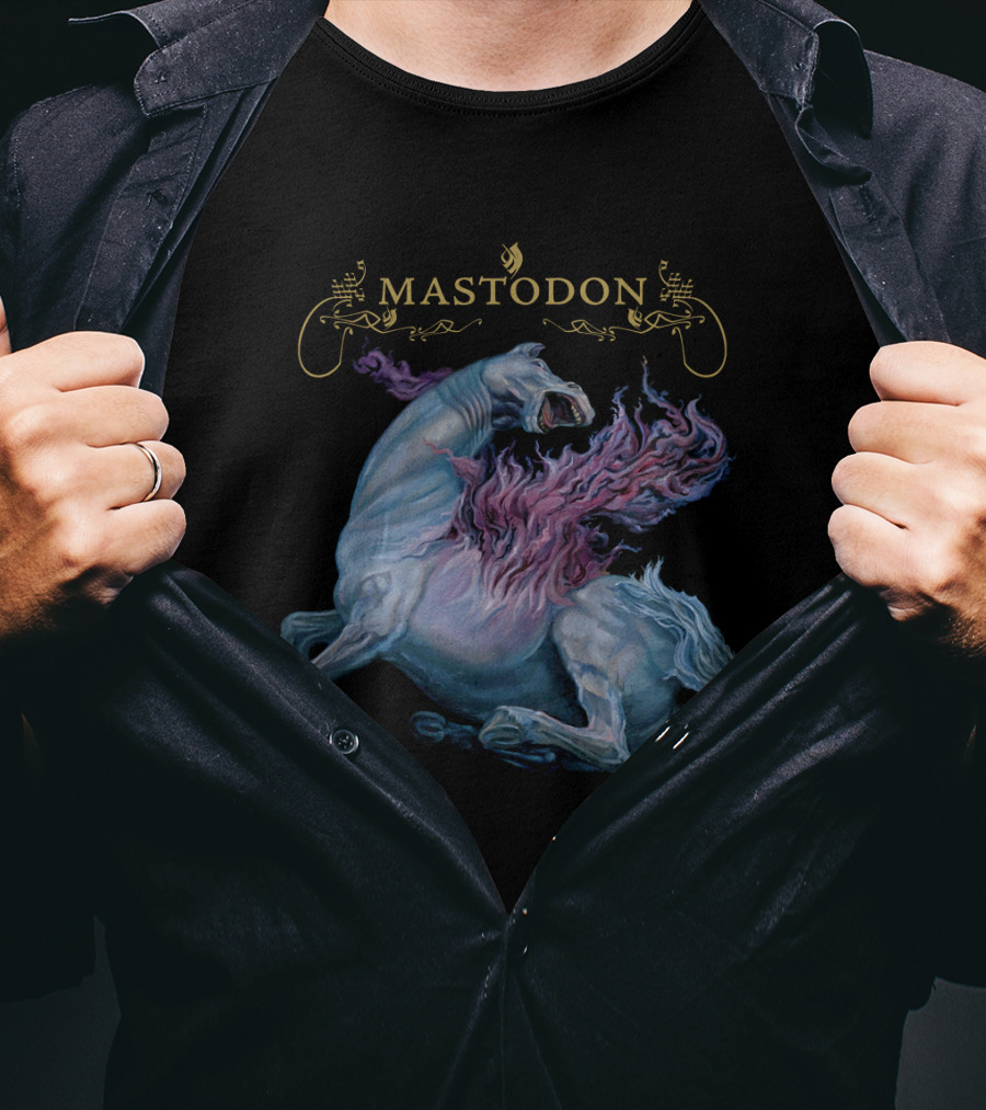 Mastodon Fiery Horse Artwork T-Shirt