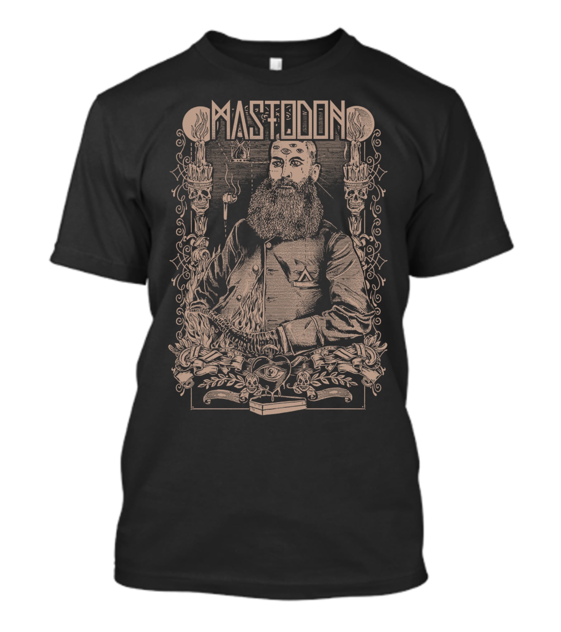 Mastodon Occult Bearded Figure With Candles And Skull T-Shirt