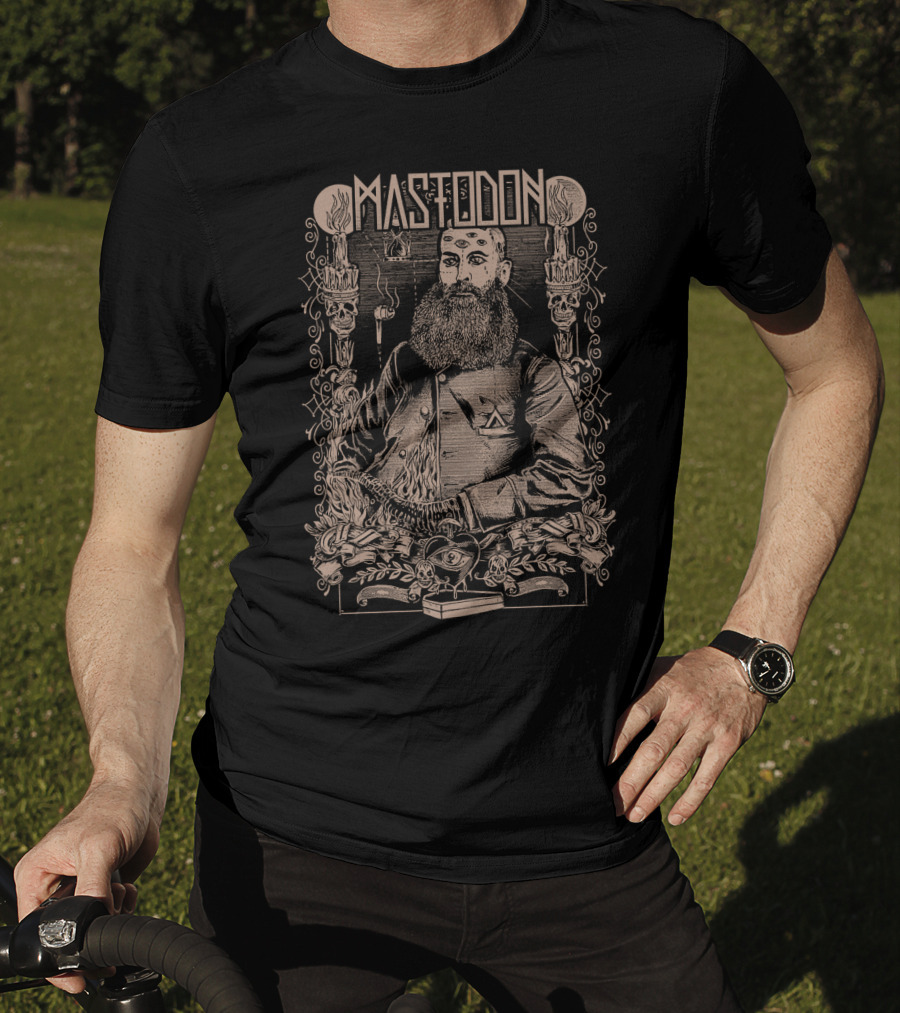 Mastodon Occult Bearded Figure With Candles And Skull T-Shirt