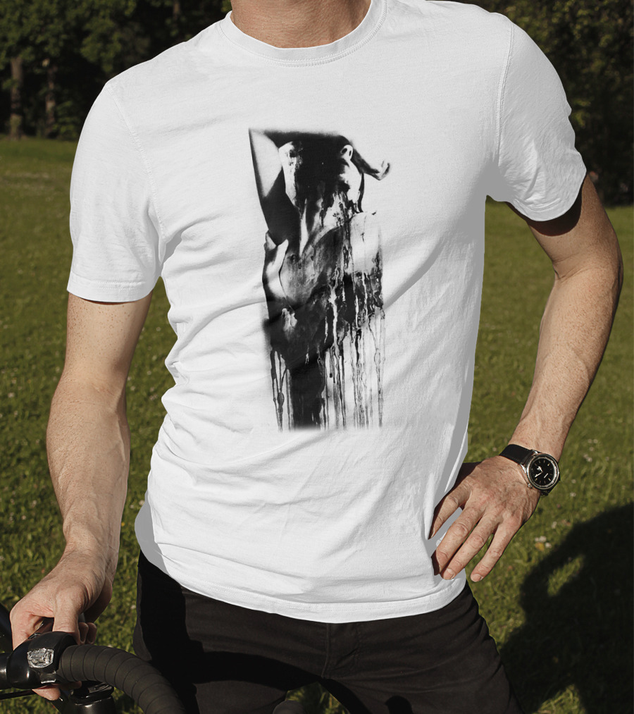 Inked Abstract Monochrome Figure T-Shirt