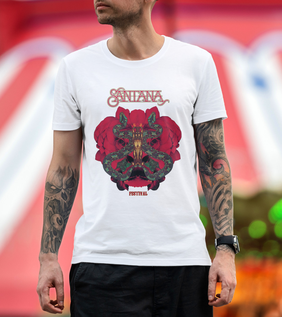 Santana Festival Snake And Rose T-Shirt