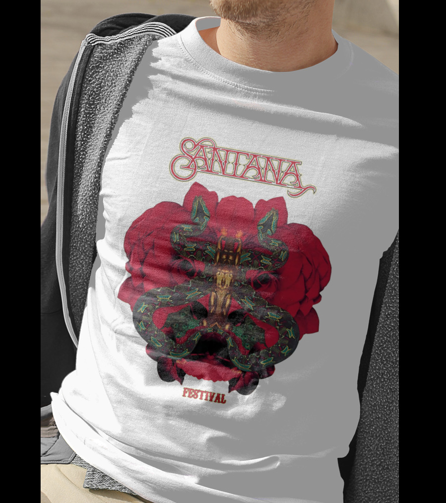 Santana Festival Snake And Rose T-Shirt