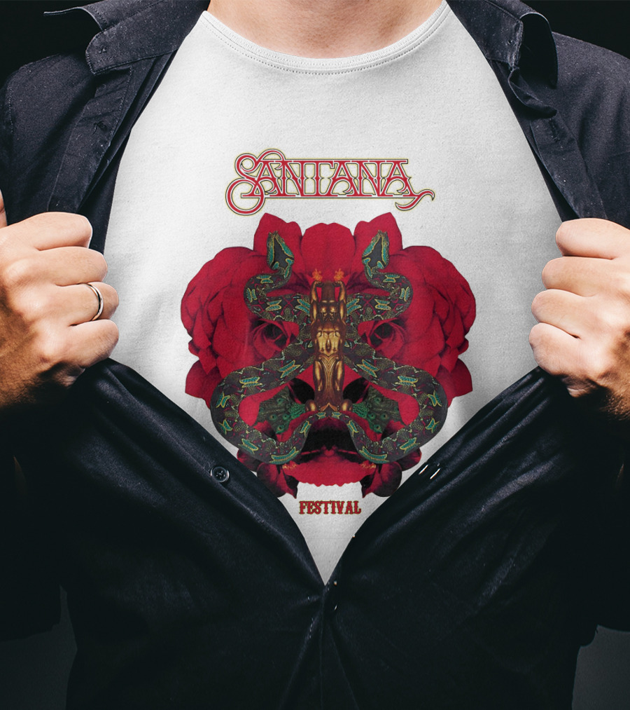 Santana Festival Snake And Rose T-Shirt