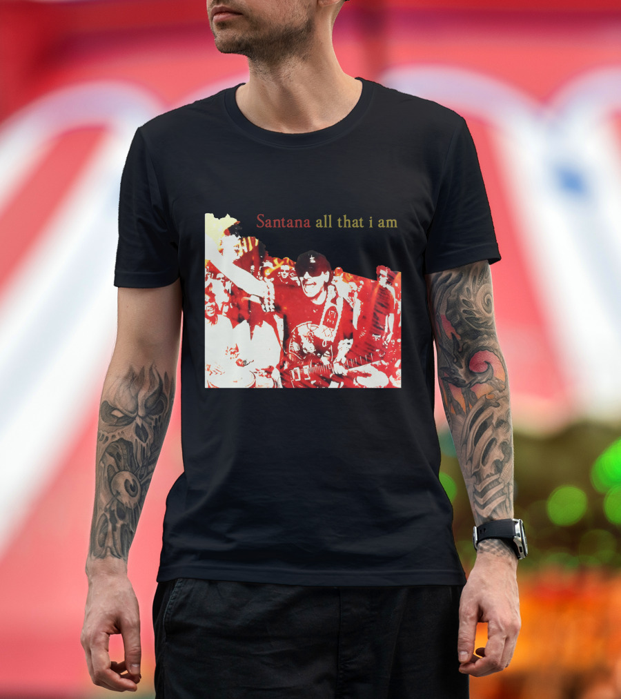 Santana All That I Am Red And White Guitarist T-Shirt