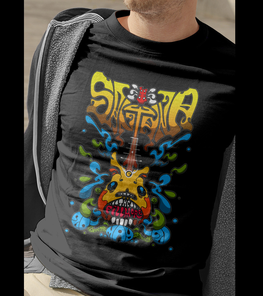 Santana The Fillmore 1968 Psychedelic Guitar Art T-Shirt