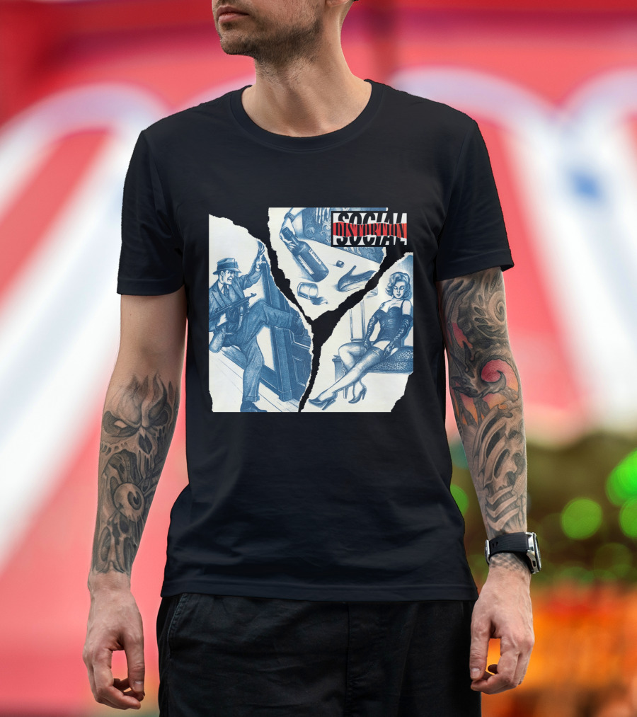 Social Distortion Gangster And Femme Fatale Vintage Scene T-Shirt
