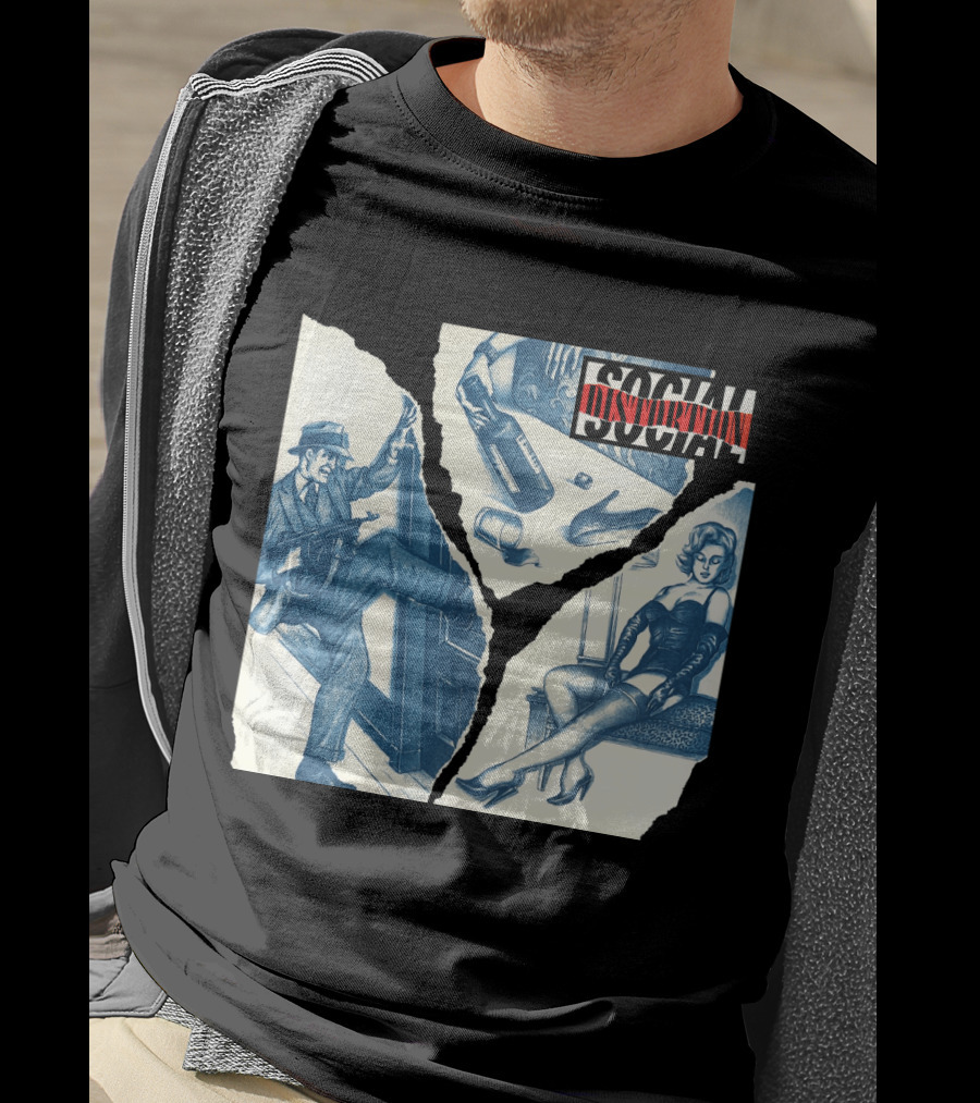 Social Distortion Gangster And Femme Fatale Vintage Scene T-Shirt