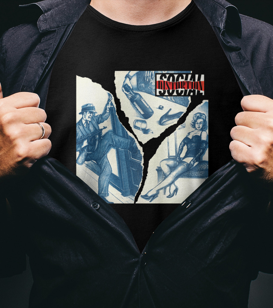 Social Distortion Gangster And Femme Fatale Vintage Scene T-Shirt
