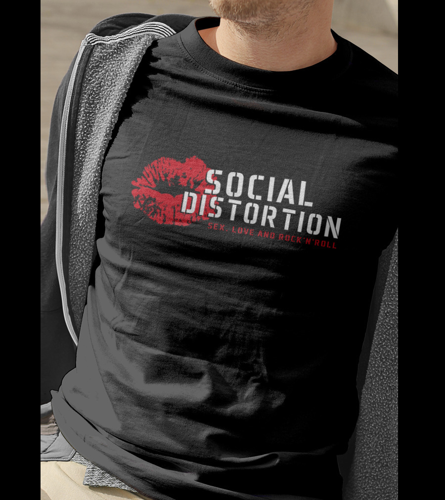 Social Distortion Sex Love And Rock 'N' Roll Red Lips T-Shirt