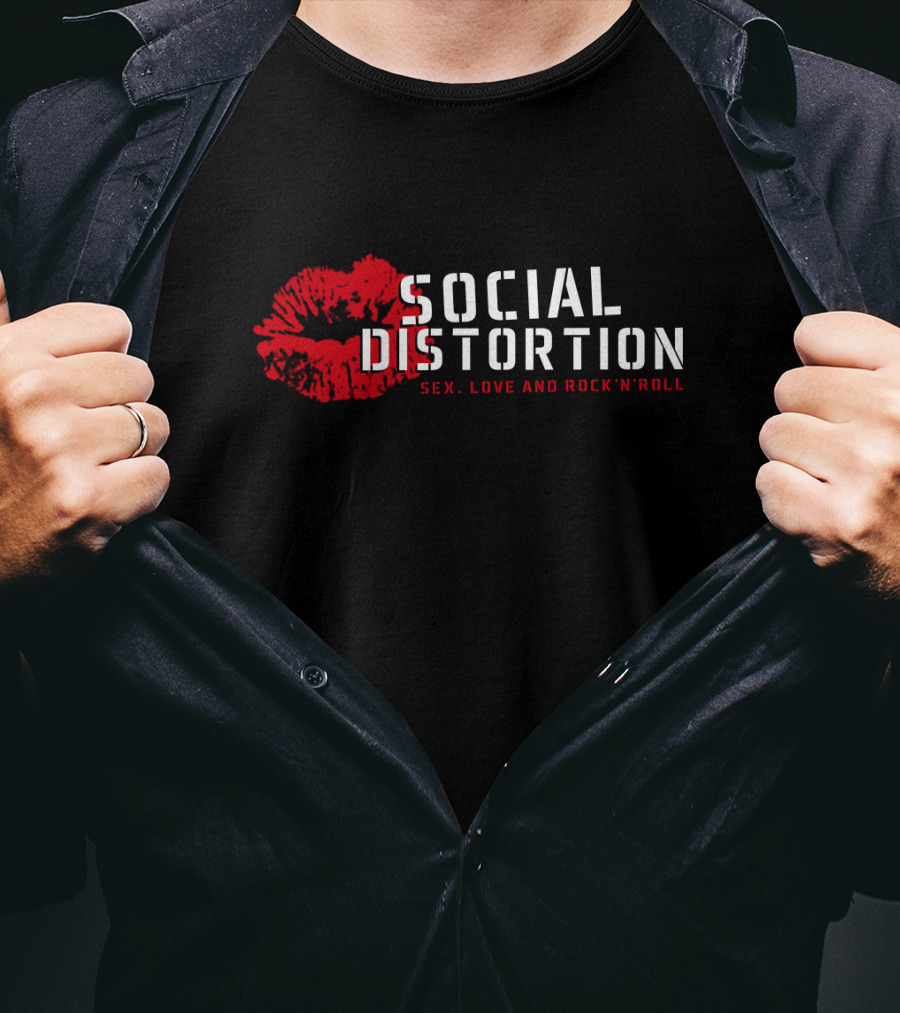 Social Distortion Sex Love And Rock 'N' Roll Red Lips T-Shirt