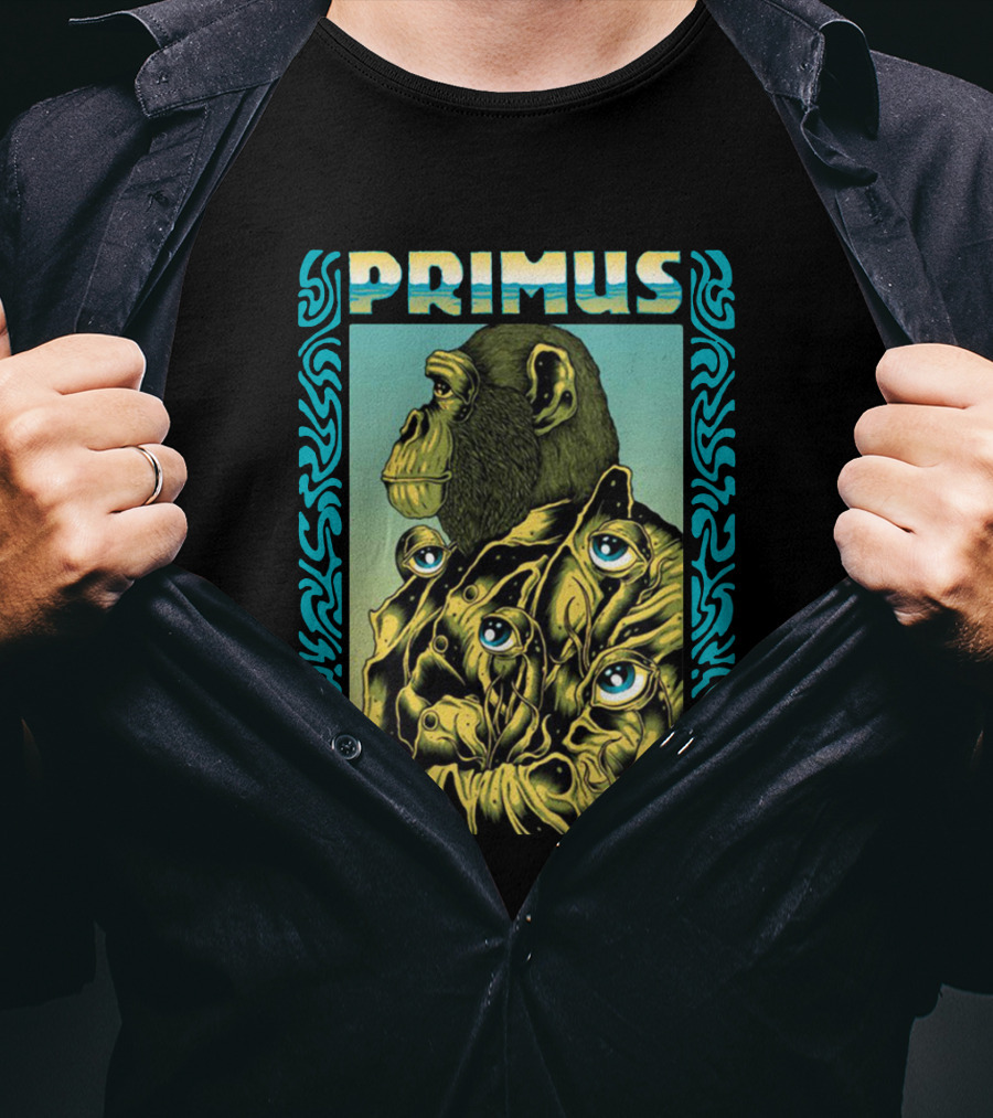 Primus Surreal Ape With Hypnotic Eyes In Psychedelic Art Style T-Shirt