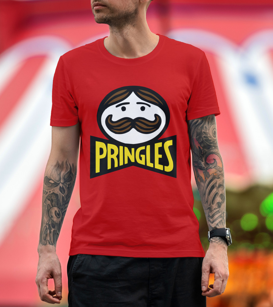 Prm 36 Pringles Logo Mustache And Bowtie T-Shirt