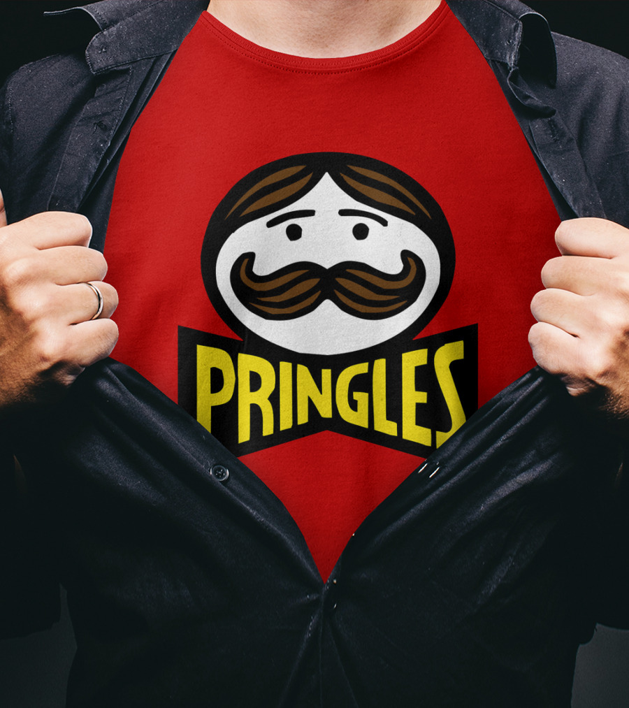 Prm 36 Pringles Logo Mustache And Bowtie T-Shirt
