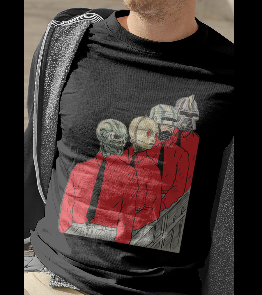 Robots In Red Shirts Black Ties T-Shirt