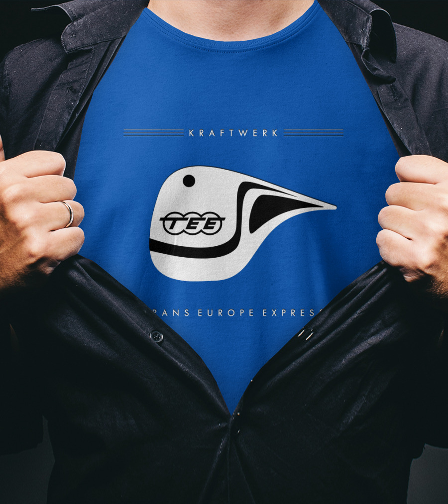 Kraftwerk Trans Europe Express Tee Bird Logo Blue T-Shirt