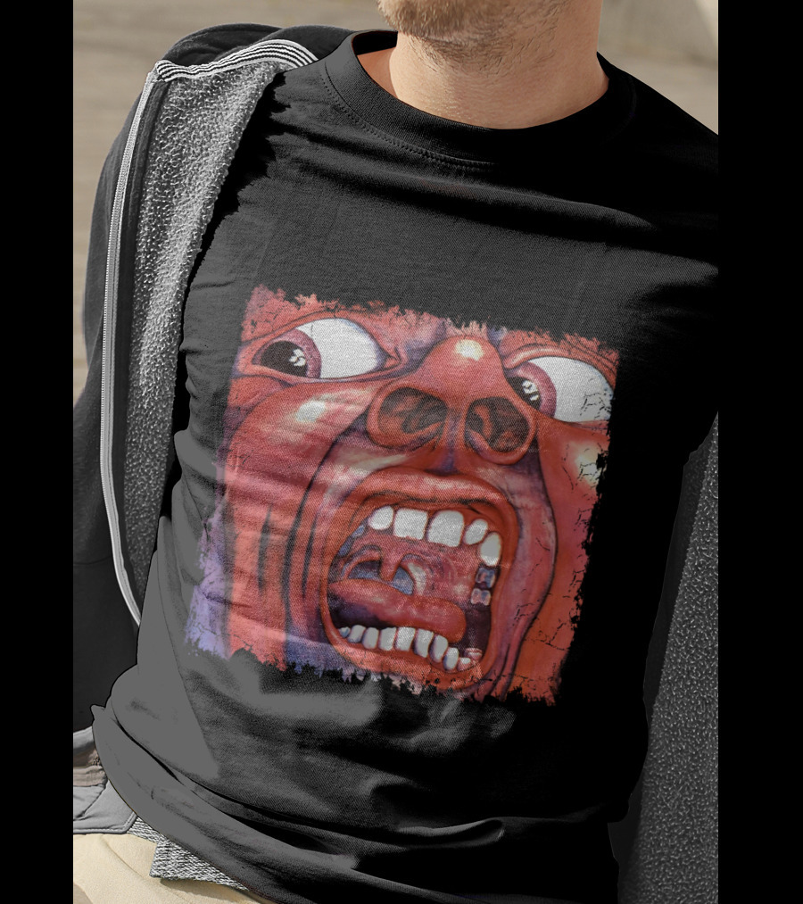 KC 03 In The Court Of The Crimson King Album Art Distorted Red Face T-Shirt