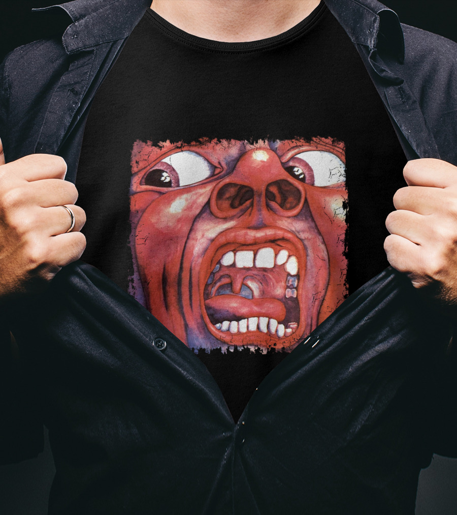 KC 03 In The Court Of The Crimson King Album Art Distorted Red Face T-Shirt