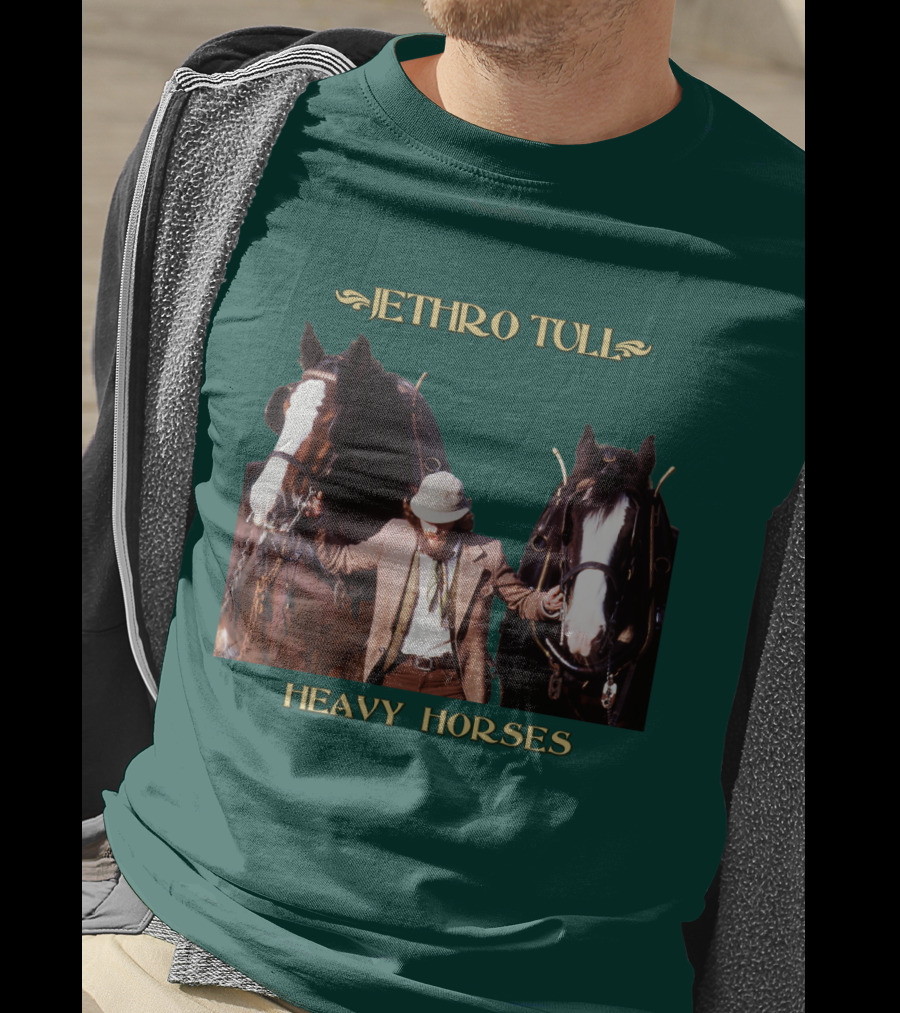 Jethro Tull Heavy Horses Album Cover With Horses And Figure T-Shirt