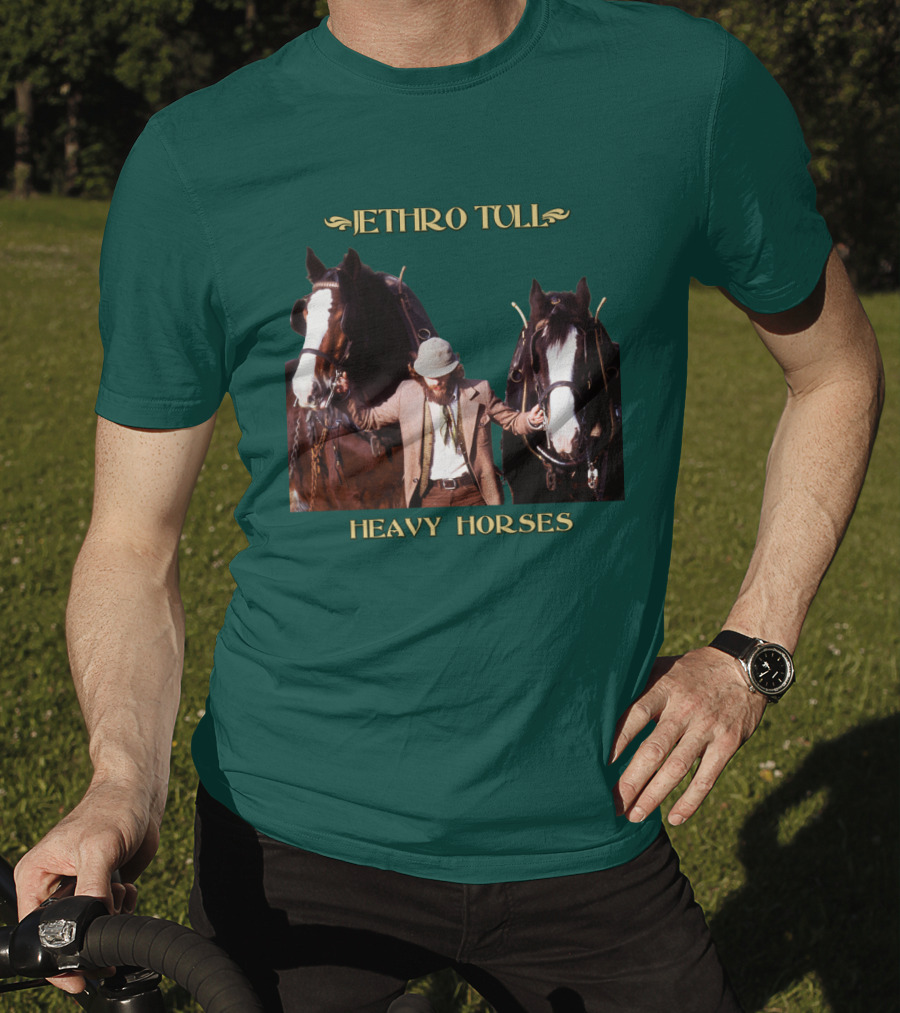 Jethro Tull Heavy Horses Album Cover With Horses And Figure T-Shirt