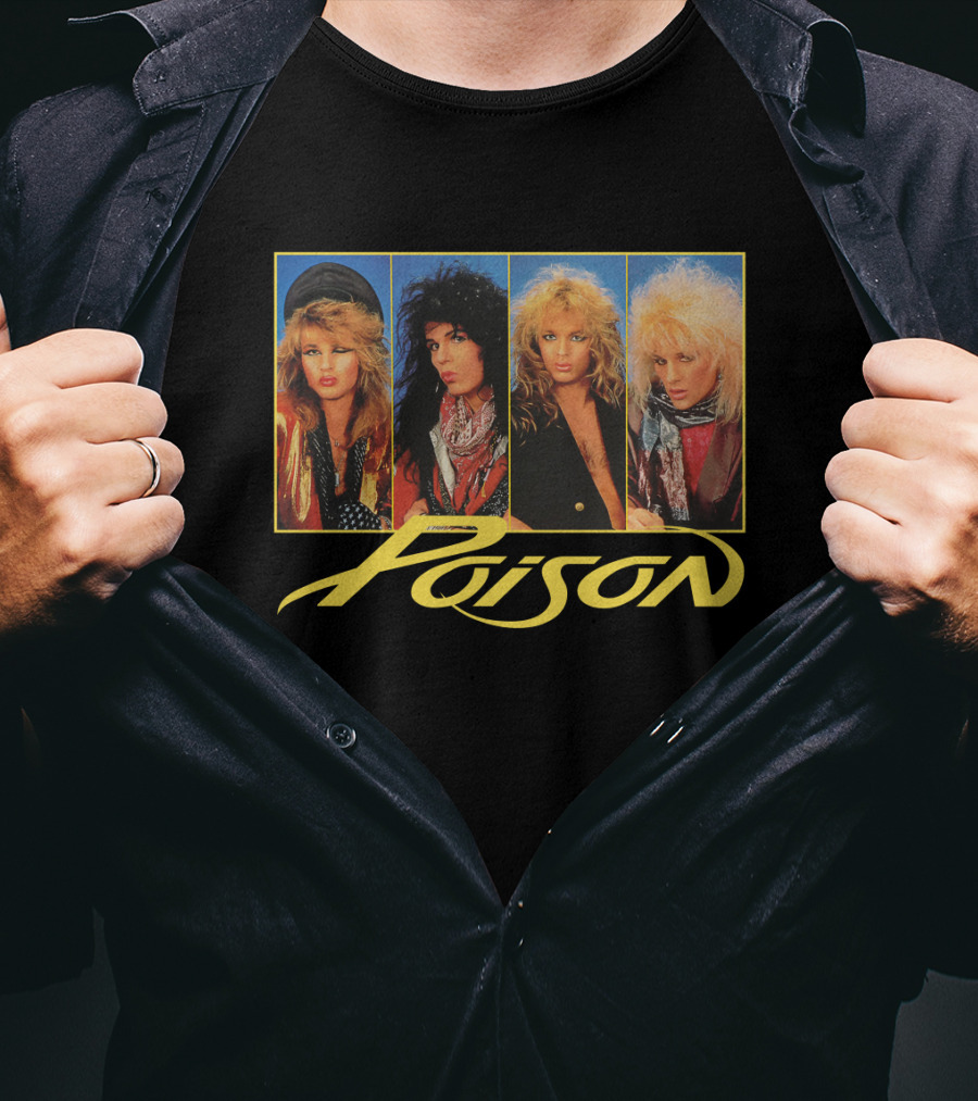 Poison Band Members 80S Glam Metal T-Shirt