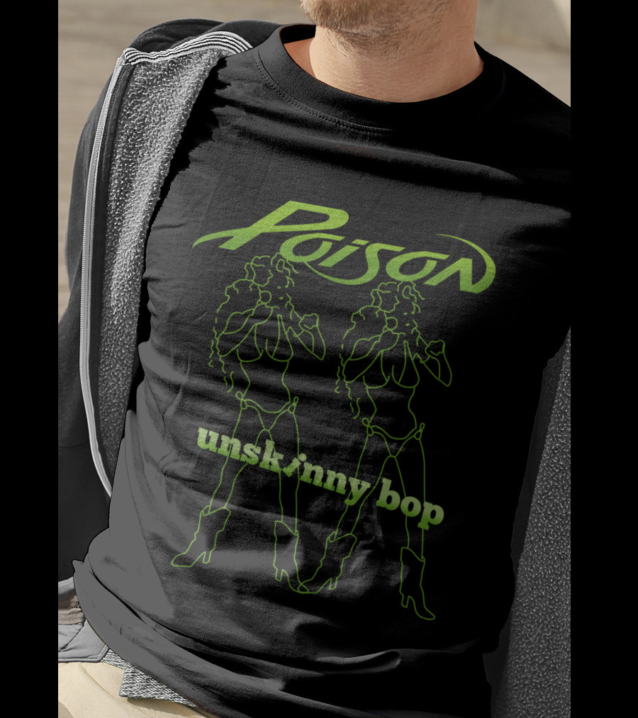 Poison Unskinny Bop 90S Rock Silhouette Twins T-Shirt