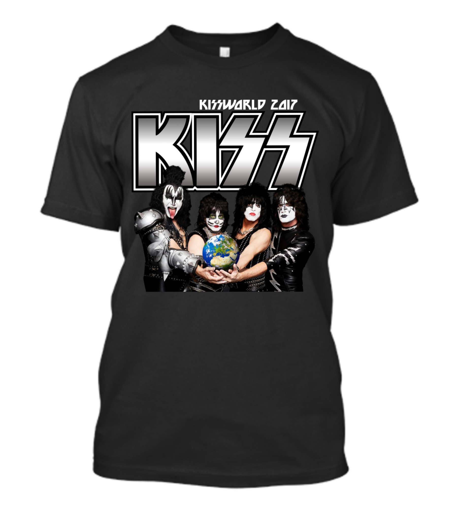 Kiss Kissworld 2017 Tour Holding Earth T-Shirt