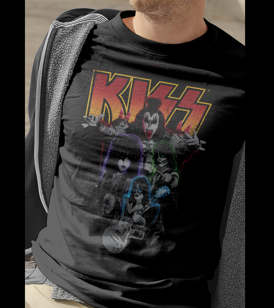Kiss Band Members Concert Graphic Art T-Shirt