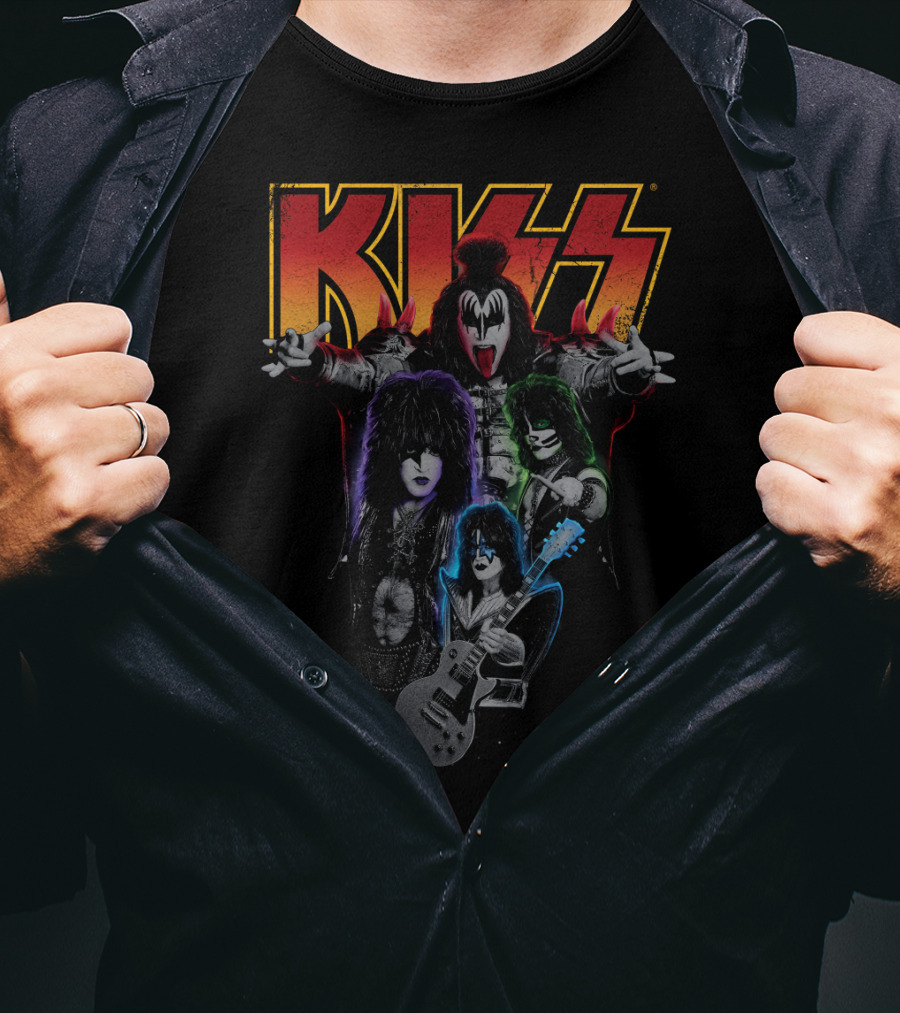 Kiss Band Members Concert Graphic Art T-Shirt