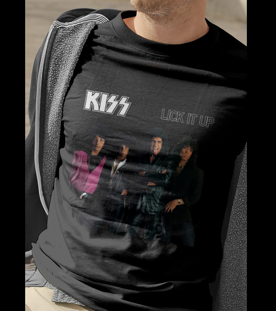 Kiss Lick It Up Album Cover Vintage 80S Rock Band T-Shirt