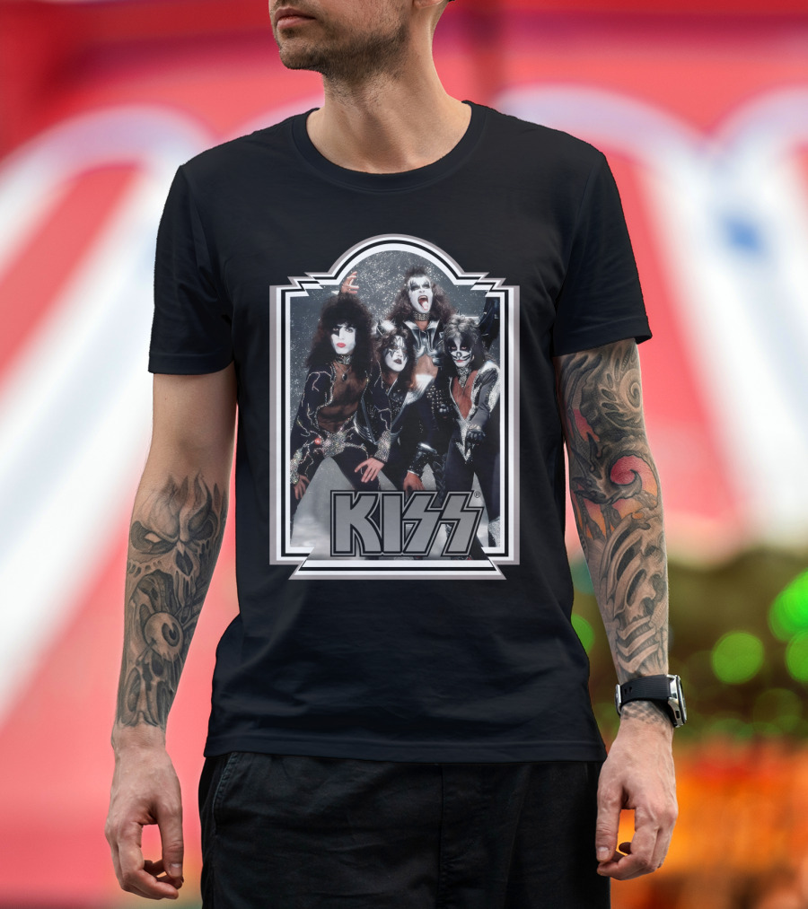 Kiss Band Iconic Makeup And Costumes 1970S Retro Style T-Shirt