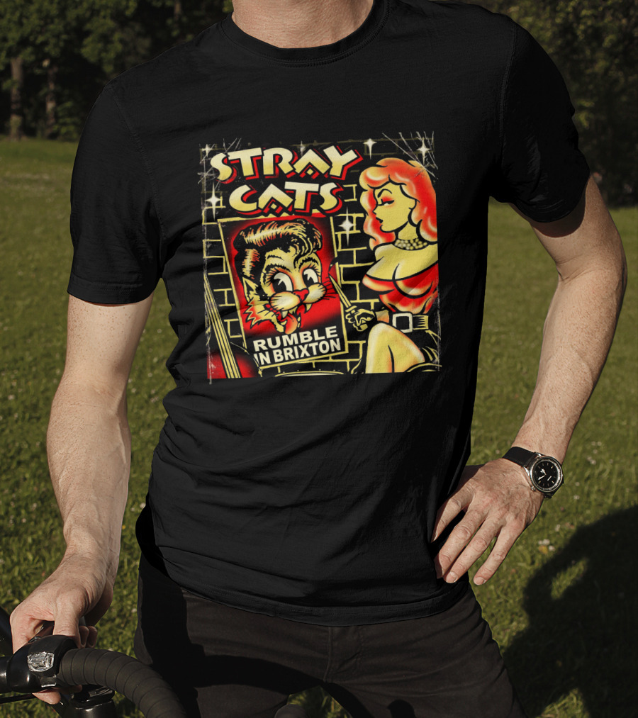 Stray Cats Rumble In Brixton Retro Style T-Shirt