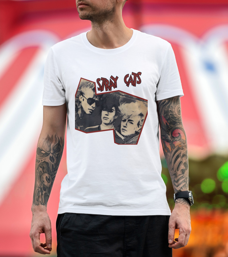 Stray Cats Rockabilly Band Vintage Photo Style T-Shirt