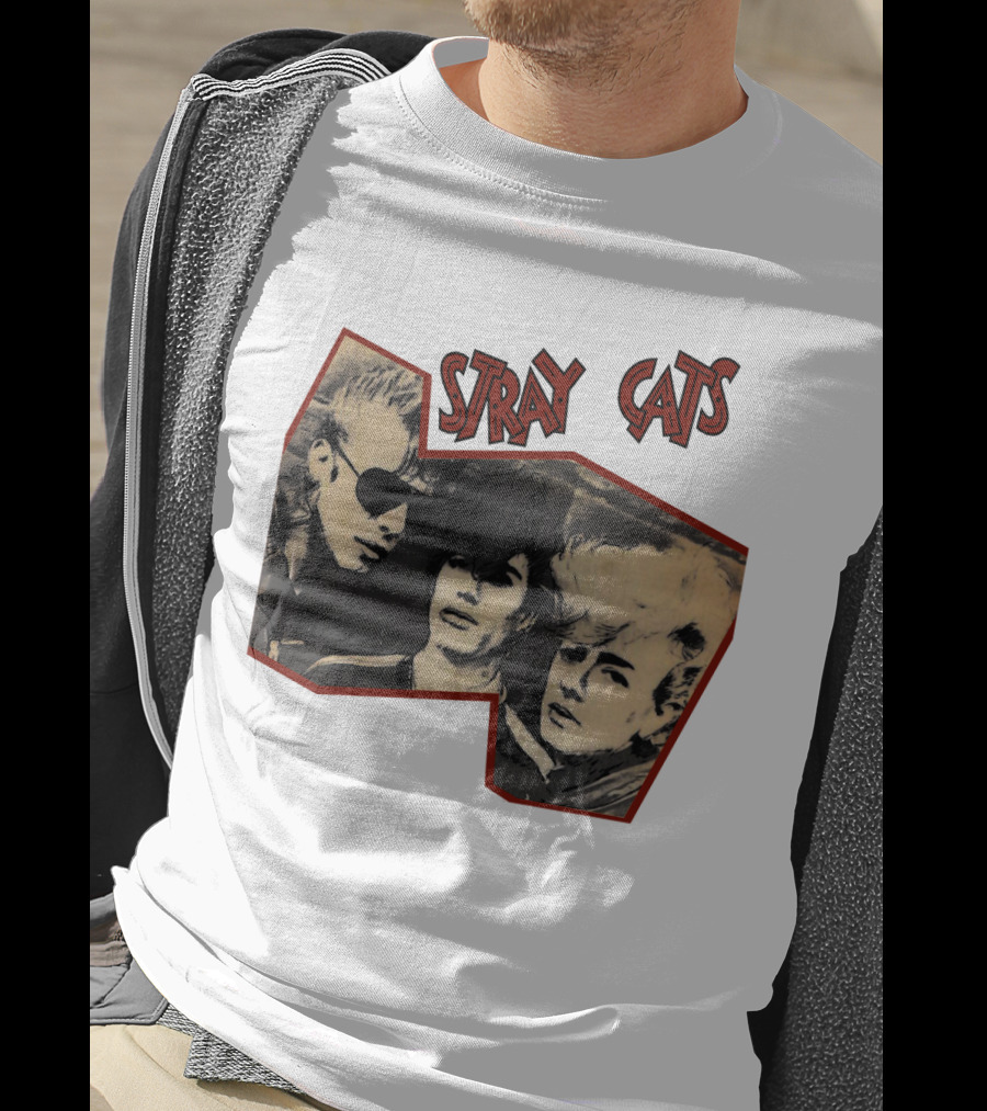 Stray Cats Rockabilly Band Vintage Photo Style T-Shirt