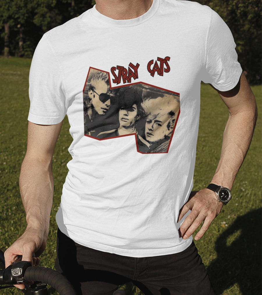 Stray Cats Rockabilly Band Vintage Photo Style T-Shirt