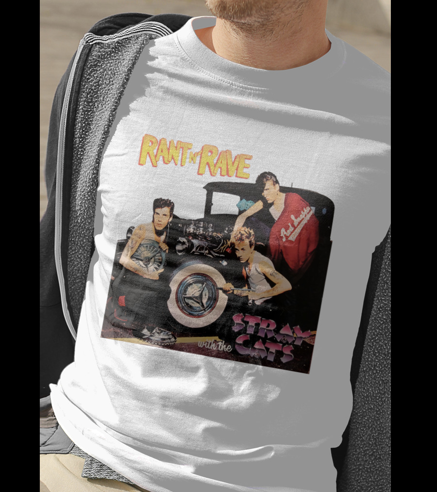 Rant N' Rave With The Stray Cats Rockabilly Band Vintage Style T-Shirt