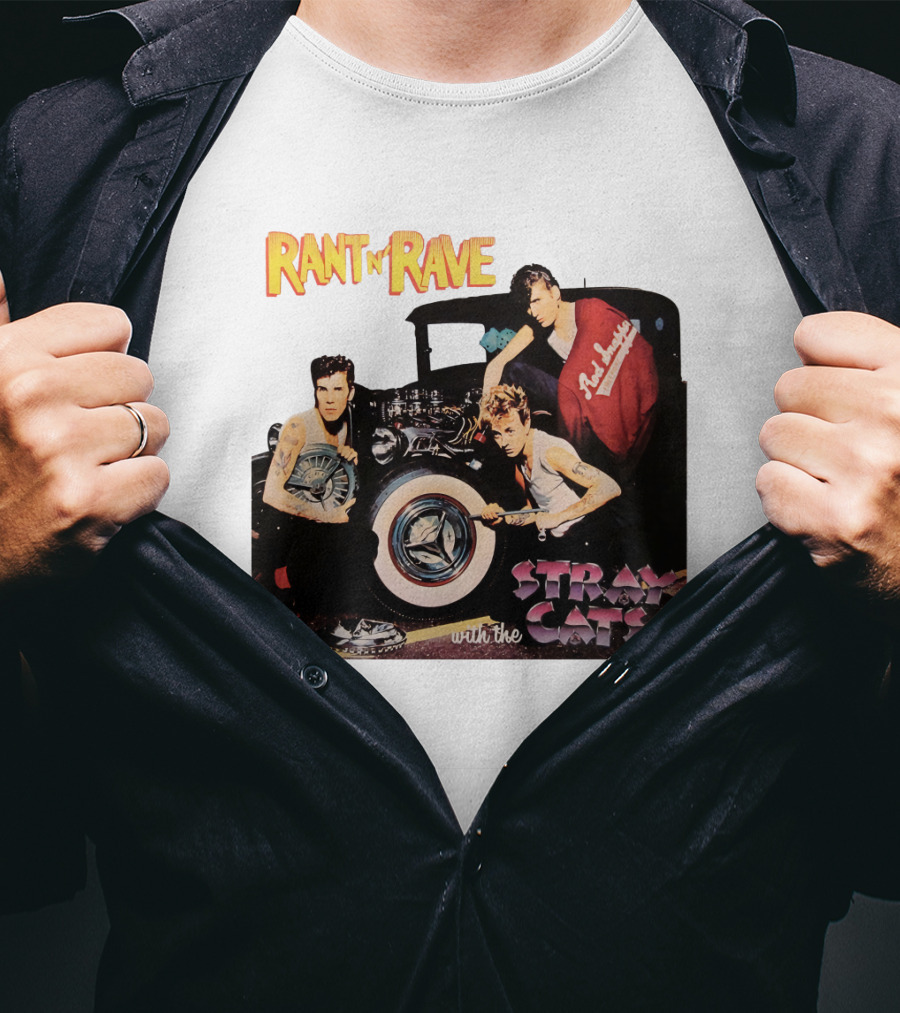 Rant N' Rave With The Stray Cats Rockabilly Band Vintage Style T-Shirt