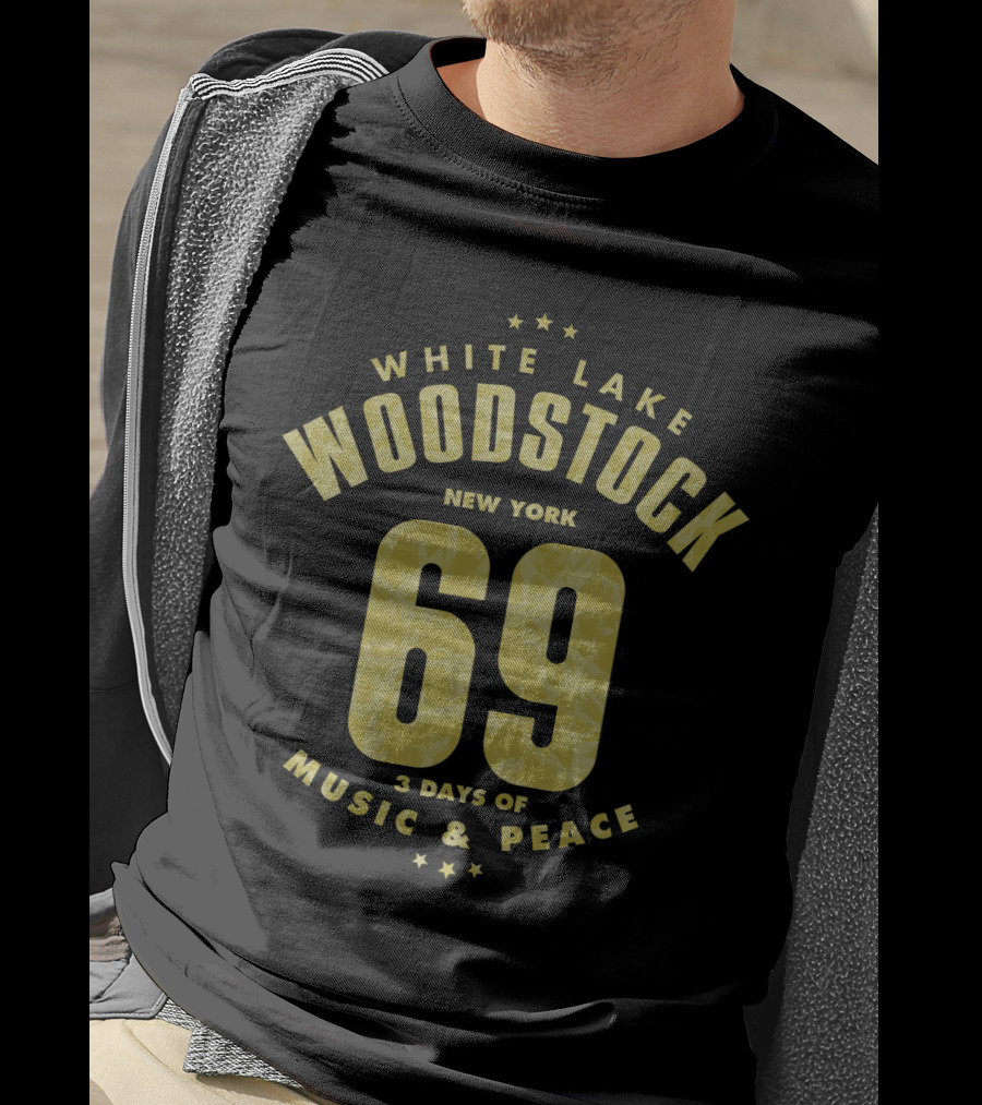 White Lake Woodstock New York 69 3 Days Of Music & Peace T-Shirt