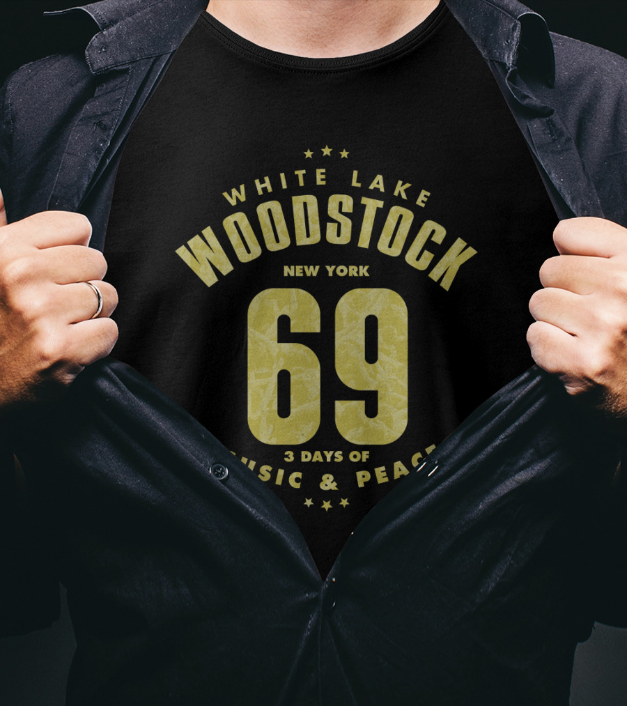 White Lake Woodstock New York 69 3 Days Of Music & Peace T-Shirt
